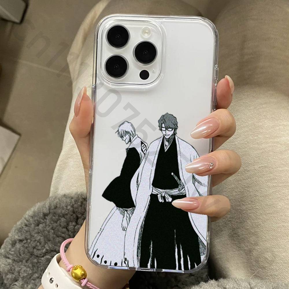 Anime A-Aizen S-Sousuke Phone Case for iPhone 17 16 15 14 13 12 11 Pro Max Plus Air Mini 16E ProMax Transparent Case