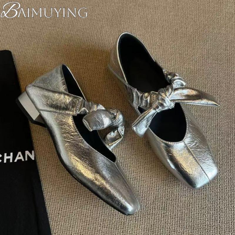 Fashion Marie Janes Ballet High Heels Shoes Women Square Toe Sandals 2025 Trend Loafers Summer Elegant Shallow Dress Zapatos De Mujer