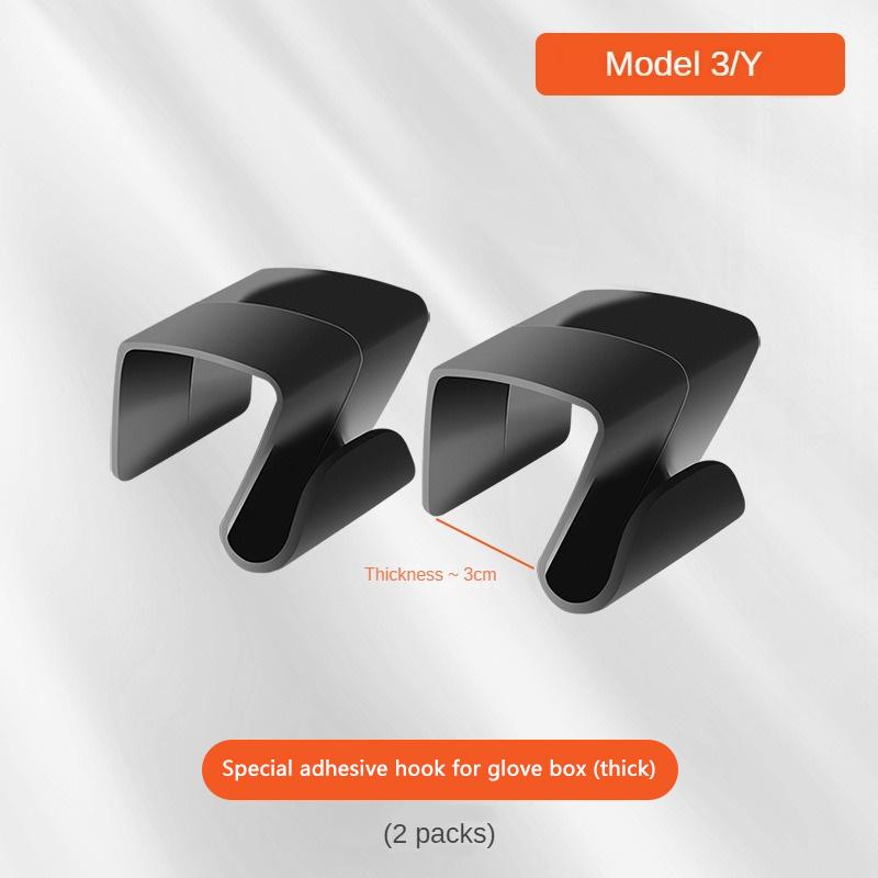1/2 шт. Крючок для заднего багажника автомобиля, квадратный, из АБС-материала, для перчаточного ящика второго водителя, крючок для зонтика для Tesla Model3/Y, автомобильные аксессуары