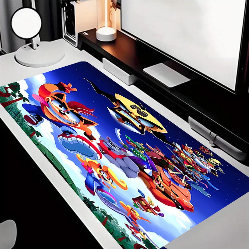 Crash Bandicoot Theme Premium Non-slip Mouse Pad with Stitched Edges,Durable Rubber Material,for Desktop & Gaming Great Gifts