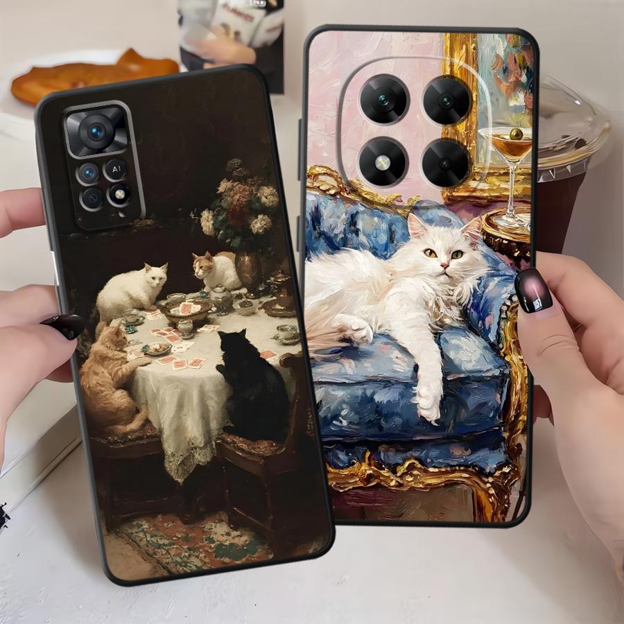 Мультяшный масляный кот Чехол для Xiaomi Redmi Note 14 10 K80 A1 14C 13 Pro Plus 12C 13C 9 8 7 A4 A5 12 11 A3 Чехол для телефона K40 A2