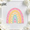 Reusable Window Decal Rainbow Suncatcher Cling, Colorful Prismatic Flowers Anti-Collision Sticker, Non-damaging Sticker Static Glass Door for