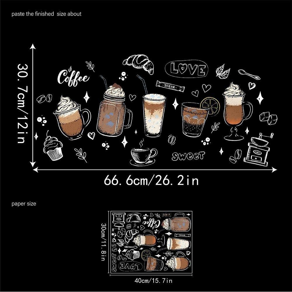 Cartoon Ice Cream Static Window Sticker Milk Tea Cup Glass Door Decals Home Decoration