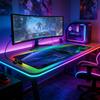 Светодиодная подсветка RGB Коврик для мыши Игровой коврик для клавиатуры E-sports Настольные коврики Неоновая Аврора Аксессуары для ноутбука Астронавт Deskmat Коврик для мыши Геймер