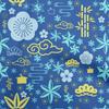 Cotton Flex Blue Fabric Asian Japanese Dress Material Fabric Print Fabric By The Yard 40 Inch