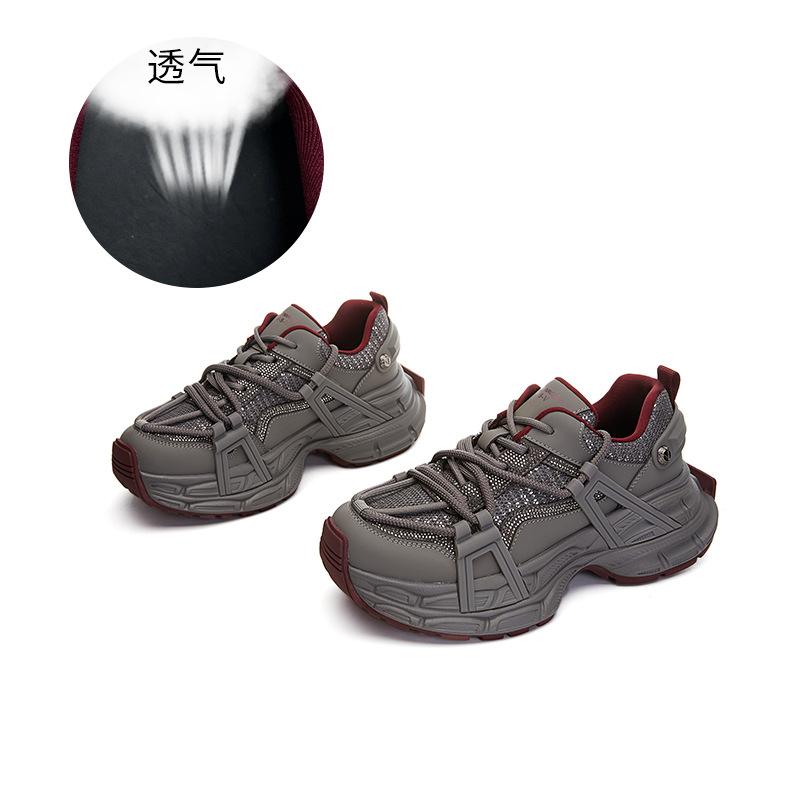 Functional Dad Shoes Women's 2025 Spring New Thick-soled Heightening Sports Shoes Casual Versatile Retro Women's Shoes