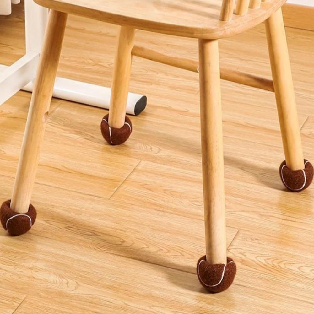 4Pcs Tennis Shape Chair Table Leg Covers Anti-noise Protective Sleeve Furniture Leg Cover Wear Resistant Dining Table Socks