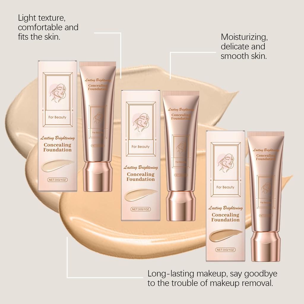 Liquid Concealer Foundation, Moisturizing Light And Lasting Without Makeup Refreshing Moisturizing Skin Care Moisturizing Liquid Foundation 30ml