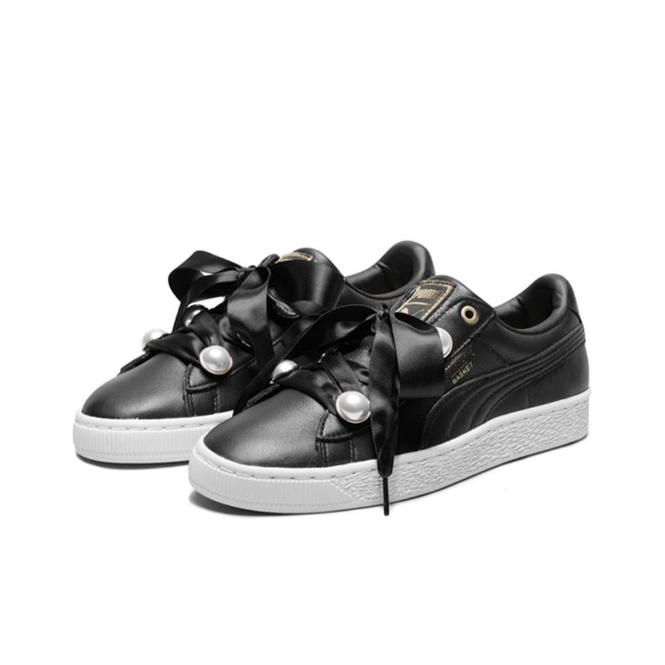 Puma Кроссовки женские низкие Basket Bling Ribbon Черные 366732-04