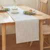 Простая льняная дорожка на стол Однотонная Двусторонняя скатерть Прямоугольная Декор для домашних обеденных столов