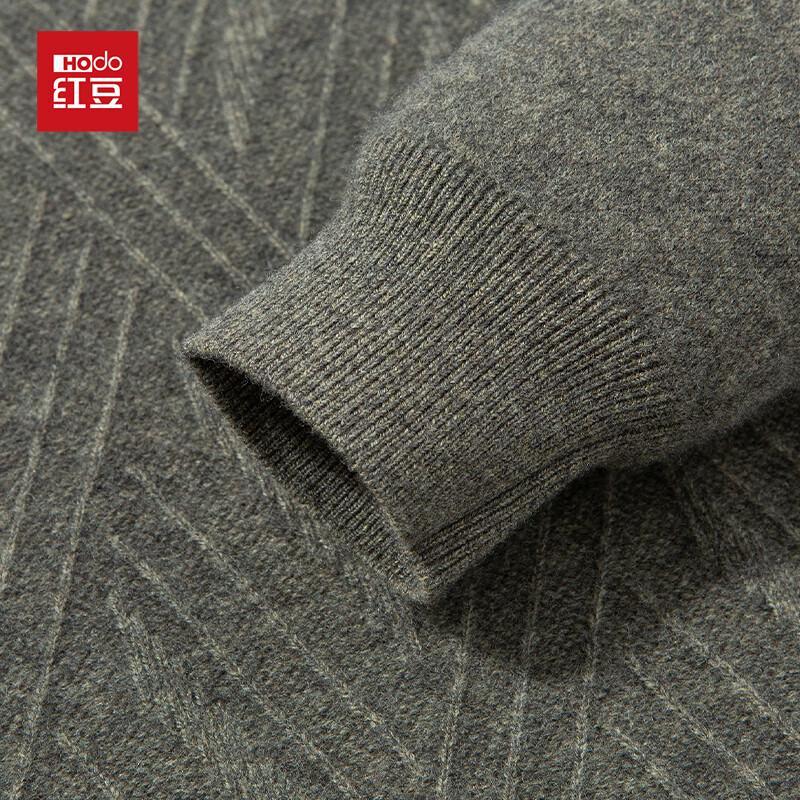 Мужской жаккардовый свитер из смесовой кашемировой пряжи с круглым вырезом