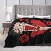 B-Bettys Boops Plush Blankets Kids  Flannel Throw Blanket For Outdoor Warm Custom Quality Bedspread Gift