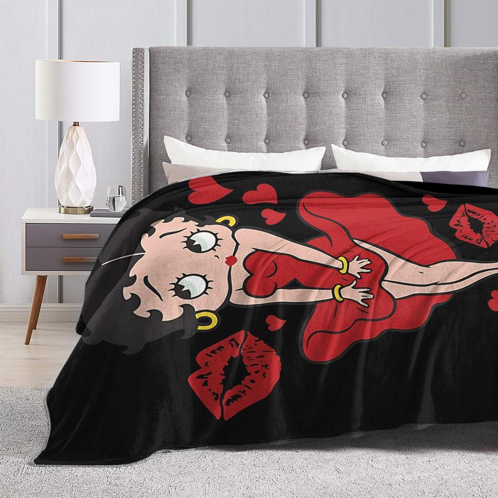 B-Bettys Boops Plush Blankets Kids Flannel Throw Blanket For Outdoor Warm Custom Quality Bedspread Gift