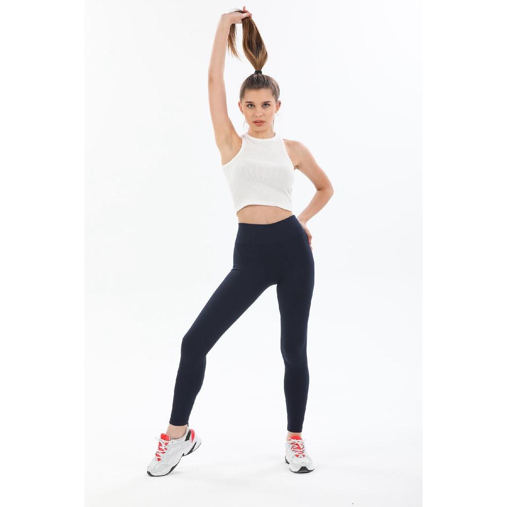 Индиго Индиго Индиго Трикотажные колготки в рубчик с завышенной талией и эластичной резинкой на талии