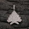 Men's Zircon Christmas Tree Hip-Hop Pendant Necklace - European & American Trendy High-End Jewelry