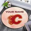 Custom Name,Calgary Flames pattern round rug,Carpet Rug for Living Room Bedroom Playroom ,Non-slip Floor Mat,Holiday Gifts and Birthday Gifts.