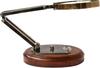 5X Латунная настольная лупа с регулируемой подставкой и деревянным основанием Винтаж