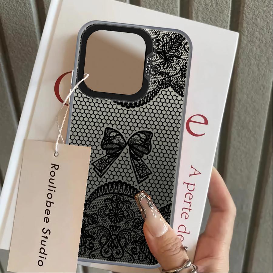 Дизайнерский Черный Кружевной Чехол для Xiaomi Redmi Note 9 10 K60 12C A5 10C 13C 9C 9T 14C A1 A2 Plus Задняя Крышка Телефона