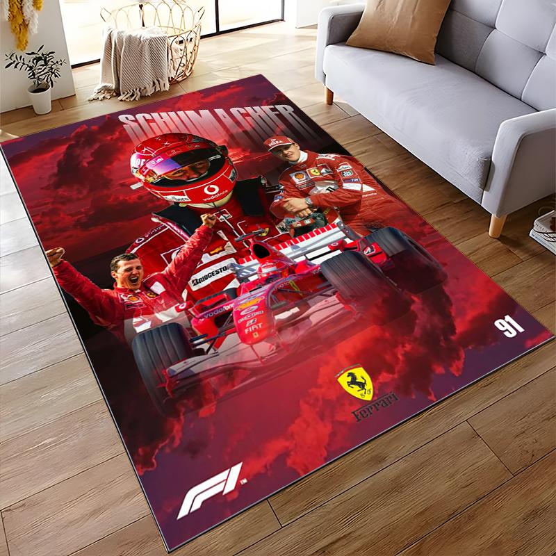 "F1 Racing Legend Schumacher Design Rug" Non-slip rug suitable for living room and bedroom sofas.