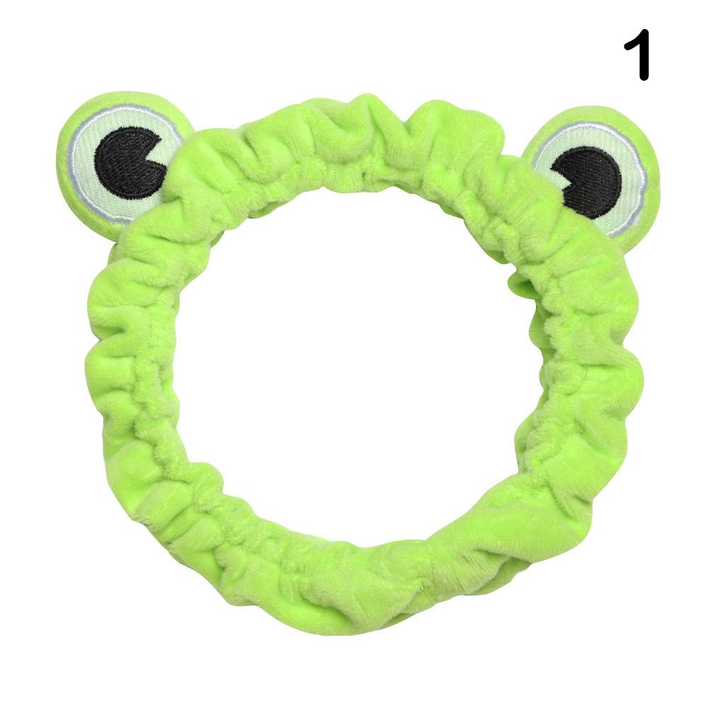 Женская Коралловая Флисовая Широкополая Повязка на Голову для Умывания Лица, Волос, Ухода за Кожей, Макияжа, Смешная Лягушка