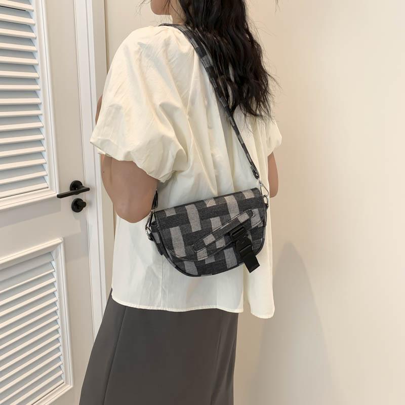 Весна/лето Новинка Американская ретро-сумка-седло Сумка через плечо Сумка-мешок унисекс Джинсовая ткань Спорт