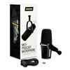 Shure MV7+ Микрофон для подкастов с улучшенным звуком, светодиодная сенсорная панель, USB-C и XLR-выход, режим автоматического уровня, цифровой поп-фильтр, эффект реверберации, для