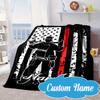 Custom Name Firefighter's Courage Blanket bed sofa Blanket Flannel Blanket for Camping, Hiking, Picnic Essentials,gift for Fan family