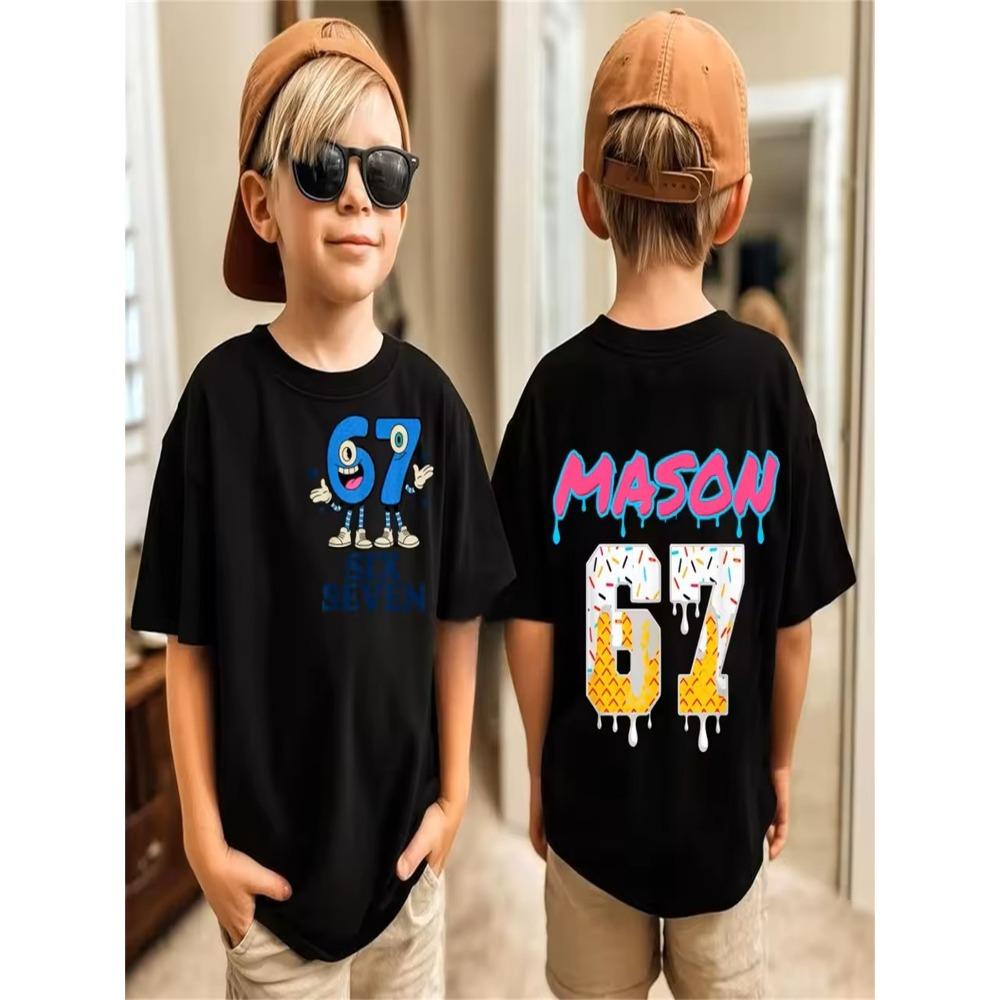 Summer 67 Meme T-Shirt for Men's Funny Digital Print Short Sleeve Tee Loose Comfortable Tops Streetwear Fashion Women Clothes