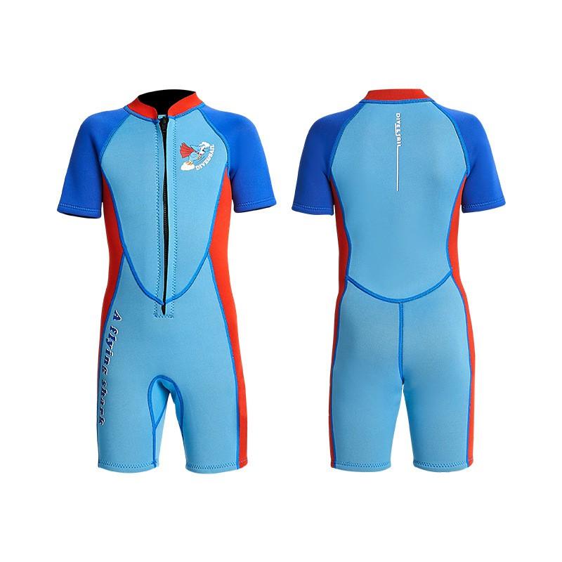 Kids 2.5mm Short Sleeve Full Wetsuit Snorkeling Swimming Surfing Diving Warmth Protection Chloroprene Neoprene