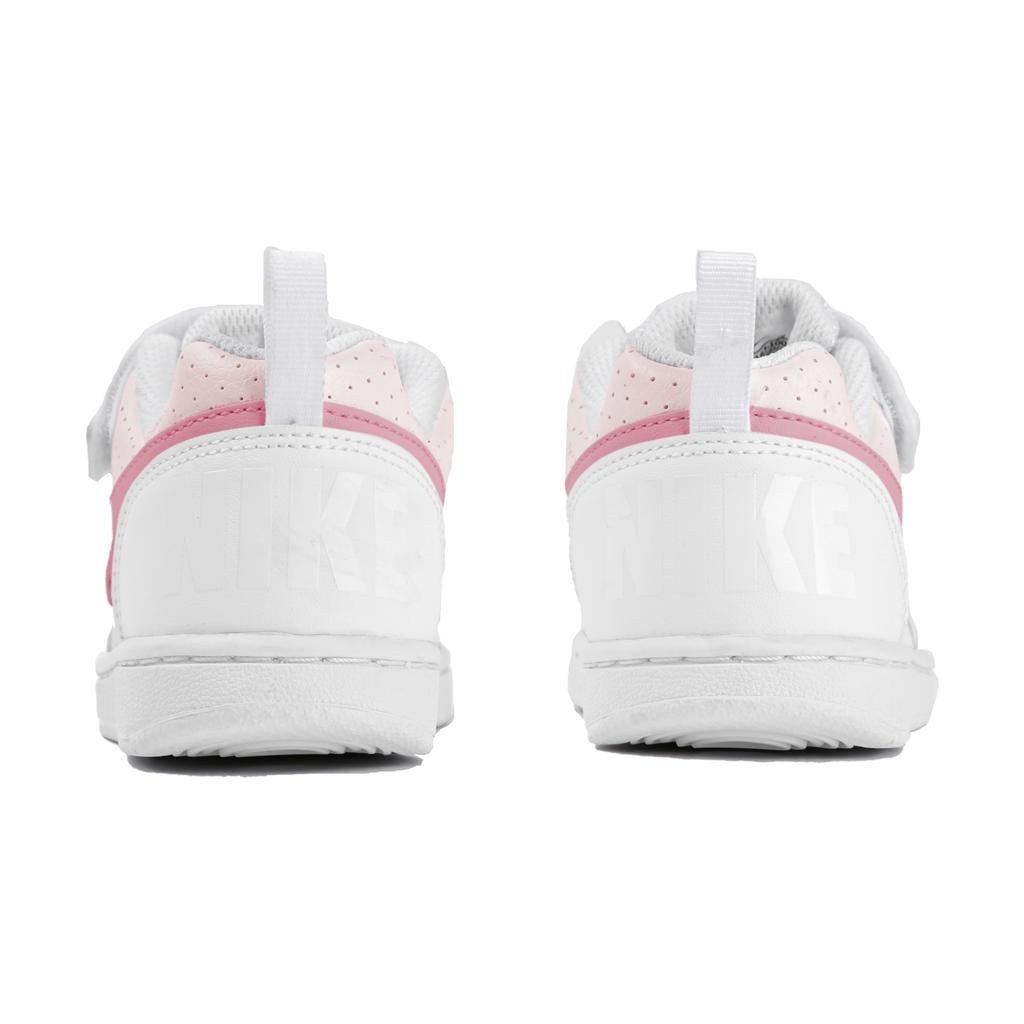 Детские кеды Nike Court Borough Low для скейтбординга Белые с розовым AV3167-100(Команда4-)