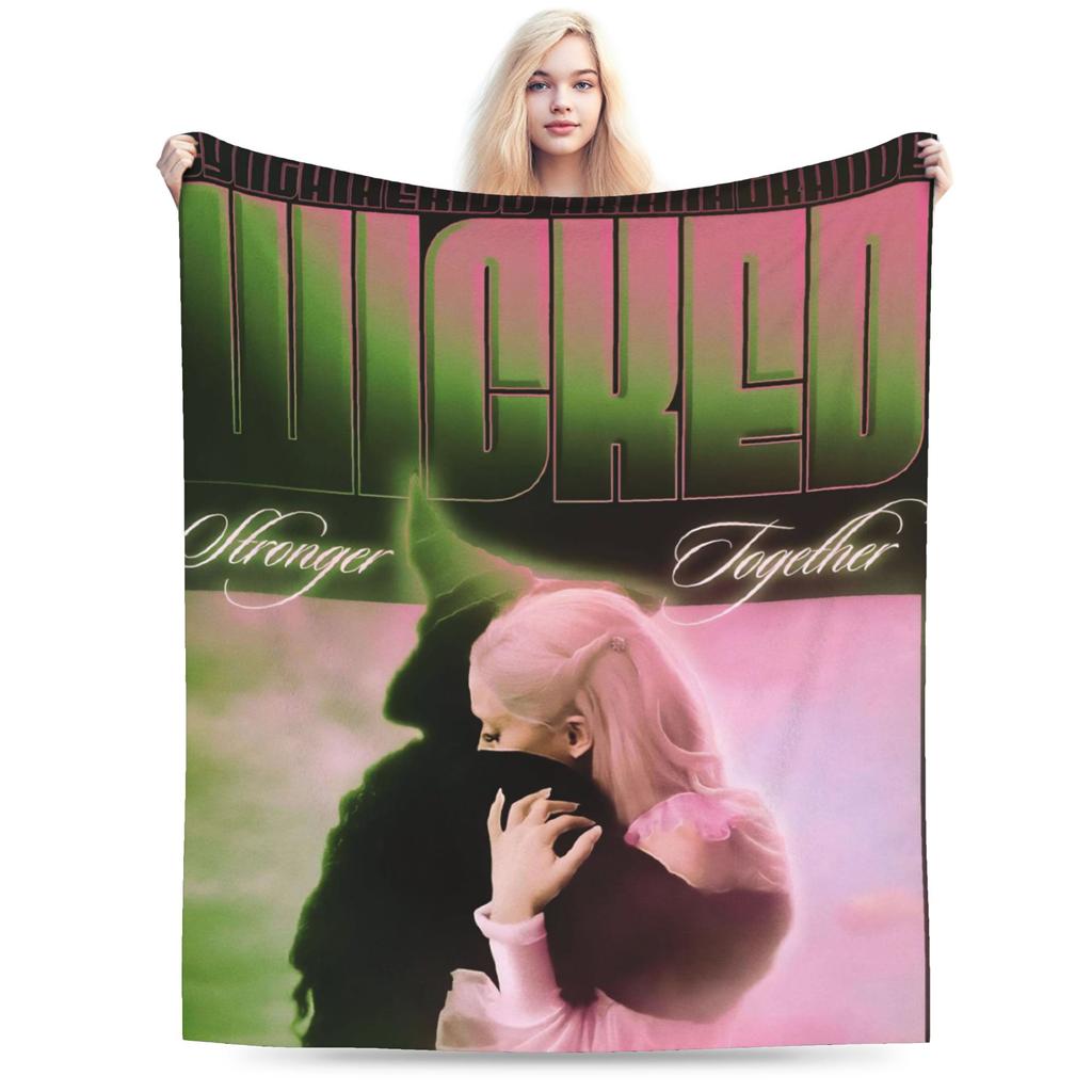 W-Wicked 2 Musical Movie Glinda Elphaba Blanket Soft Novelty Plush Throw Blanket For Boy Girl Couch Chair Cover