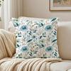 Greenishblue Floral Pattern Pillow Case Breathable Organic Short Plush Cushion Covers WrinkleResistant Soft Durable