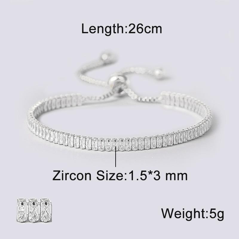 Oval Crystal Tennis Bracelets for Women Korean Gold Adjustable Zircon Chain on Hand Bangle Jewelry Friend Gift 207