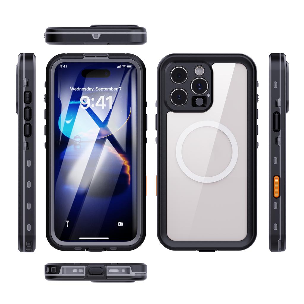 Водонепроницаемый магнитный чехол IP68 для iPhone 17 16e 16 15 13 Pro Max, 16 15 Plus, пылезащитный чехол, 360-градусная полная защита
