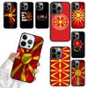 Чехол для телефона с флагом Македонии для iPhone 17 Air 16 15 14 plus 11 12 13 Pro Max coque Чехол-оболочка