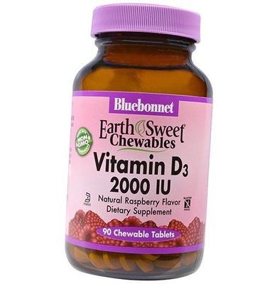 Жевательный Витамин Д, Vitamin D3 2000 Chew, 90таб Малина (36393008)