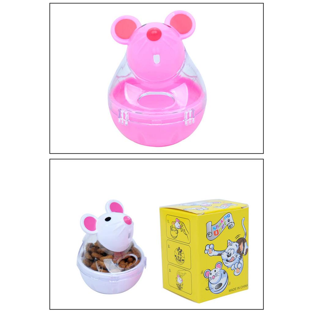 Cat Leakage Food Ball Teasing Toy Kitten Treat Tumbler Feeder Mouse Toy for Indoor Cat Chasing Hunting Entertainment Toy