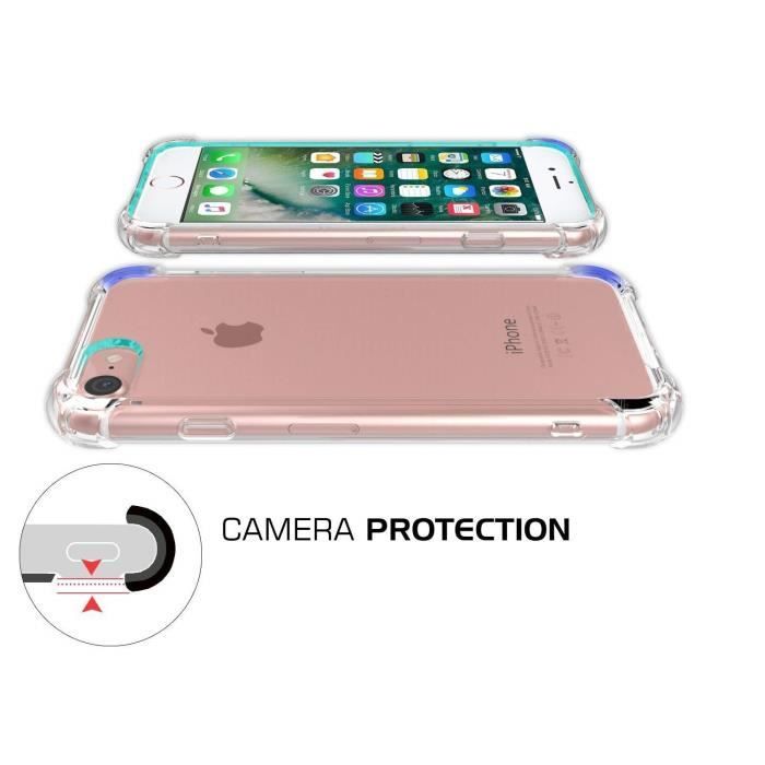 [Compatible Apple iPhone 7] Coque Antichoc Silicone Transparent [Phonillico®]