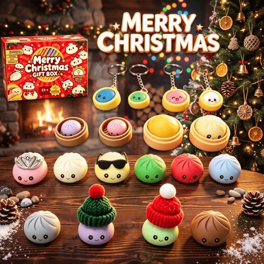 24pcs/set Slow Rising Mystery Dumplings Squeezes Toy Dumplings Fidget Toy Advent Calendar