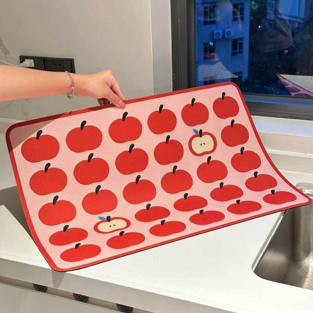 1pc Creative Practical Table Mats Kitchen Draining Laundry Machine Top Drying Quick Dry Bathroom Drain Pad Tableware Mat Decor