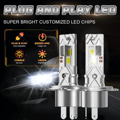 H4 LED Супер яркая лампа головного света 3000000Лм Беспроводная Plug And Play светодиодная лампа для автомобиля 6000K Прожектор Автомобильная диодная лампа