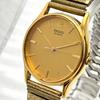 Б/у Мужские часы SEIKO V701-7020 Золотой Редкие Рабочие (с новой батарейкой)