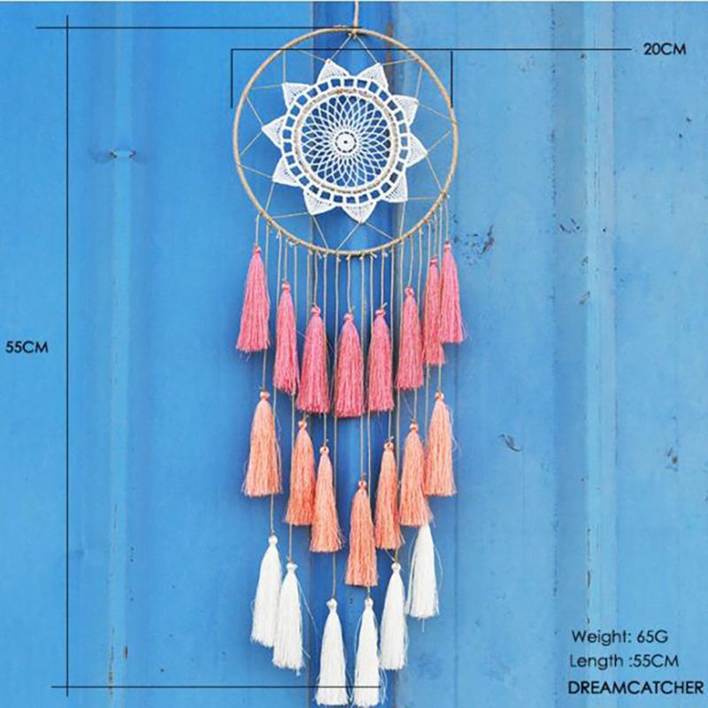 Boho Tassel Dream Catchers Handmade Wall Hanging Cotton Thread Ornament Craft For Home Bedroom Decor