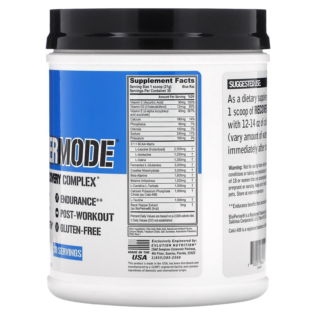 EVLution Nutrition, RECOVERMODE, Complete Recovery Complex, Blue Rose Flavor, 630 g (22.23 oz)