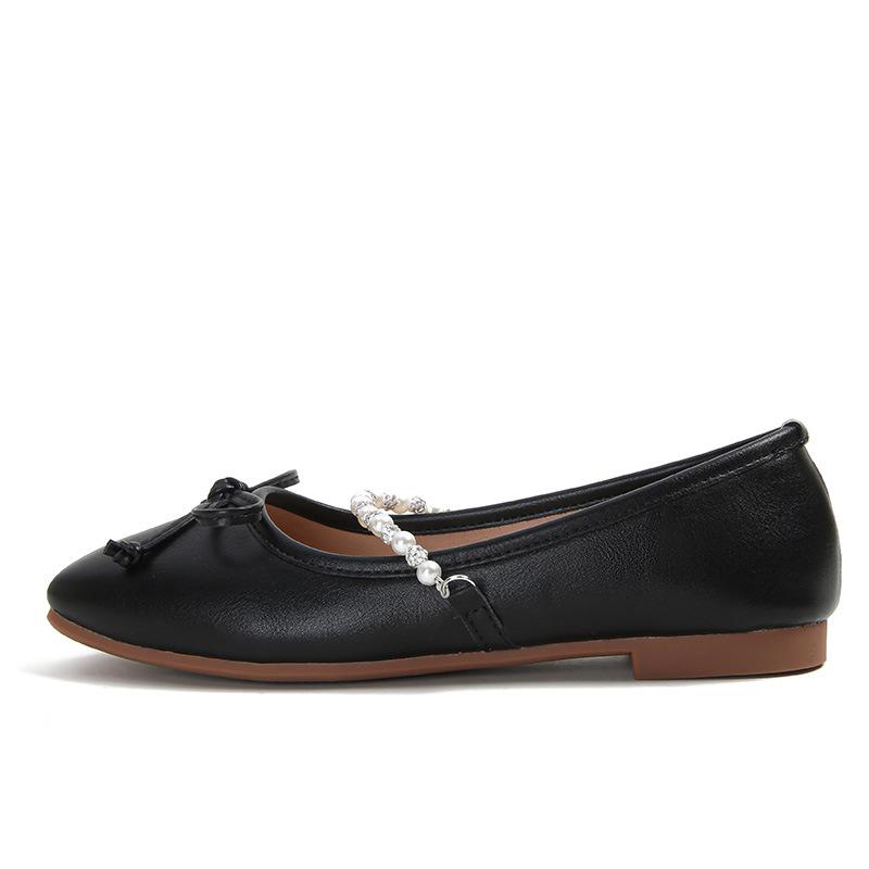 Мягкие туфли на плоской подошве в стиле ретро, французские туфли на плоской подошве с бантом, женские летние новые балетки с бриллиантовым поясом, туфли Мэри Джейн