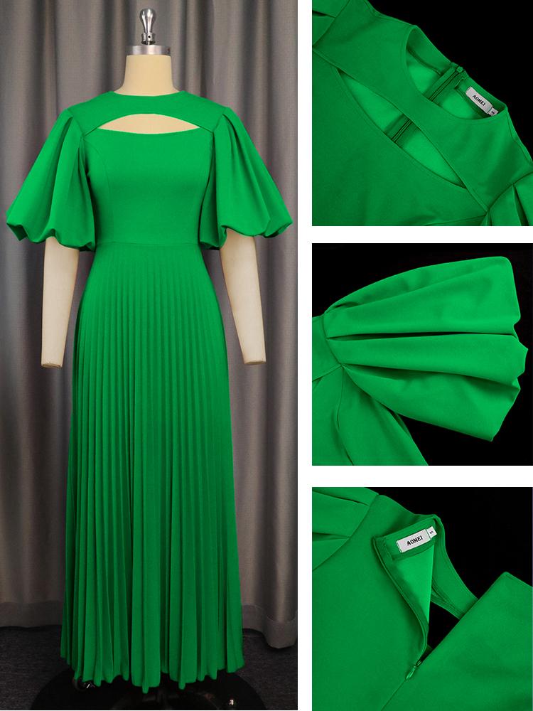 AOMEI Плиссированные вечерние платья с розами для женщин, сексуальные короткие рукава-фонарики с вырезом на груди, элегантные африканские платья для празднования дня рождения, свадьбы, гостя