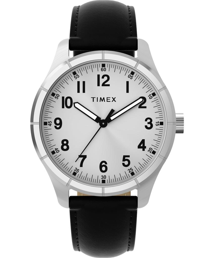 TIMEX Часы Main Street Кварцевые 3ATM Водонепроницаемые Минеральное Стекло Серебристый Циферблат TW2Y16000 Унисекс