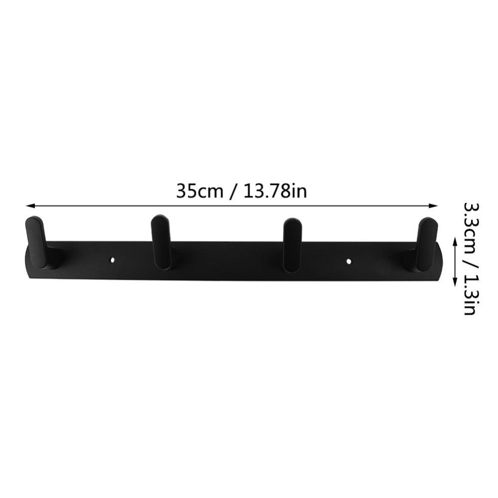 4 Hooks Coat Rack Aluminum Towel Rack Modern Wall Hook Space Saving