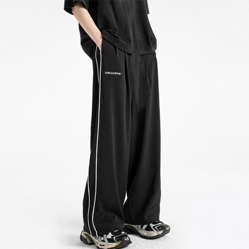 Мужские винтажные мешковатые повседневные спортивные штаны в полоску Y2K, летние спортивные брюки-карго в Японии, корейская осенняя одежда, уличная одежда, брюки