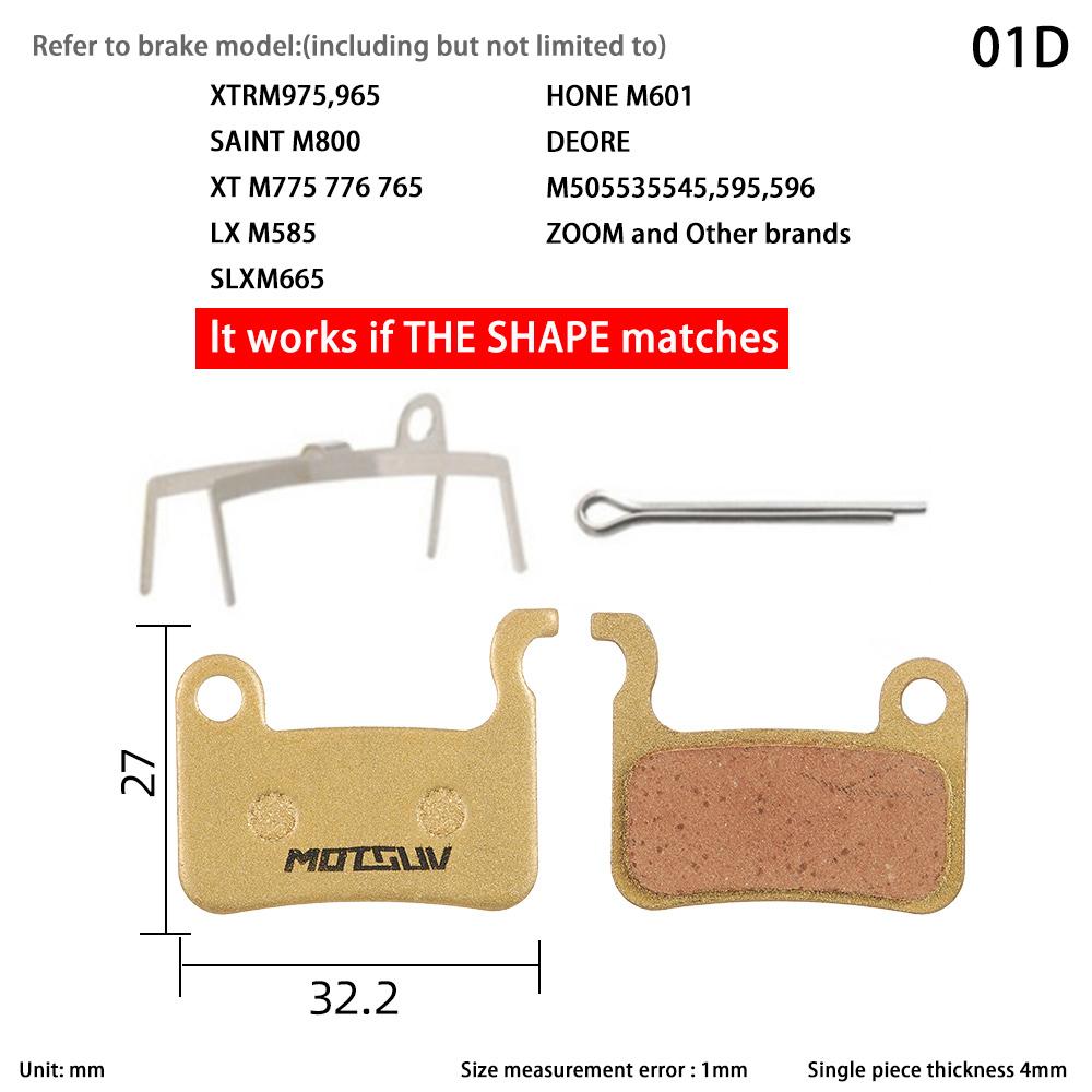 10 Pairs (20 Pieces) Copper Base Bike Brake Pads for Shimano SRAM Avid Hayes Magura Bicycle Accessories